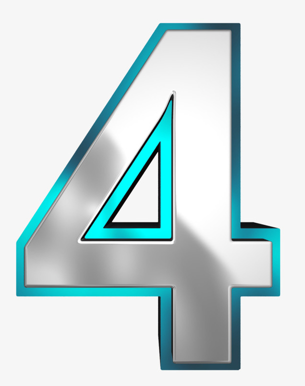 金属效果数字4免抠