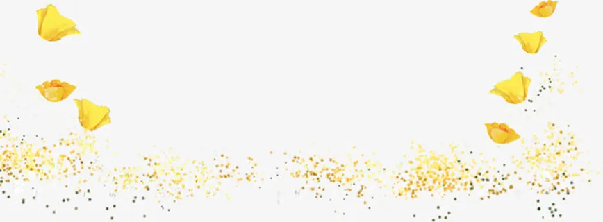 手绘黄色漂浮花瓣装饰免抠