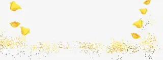手绘黄色漂浮花瓣装饰免抠