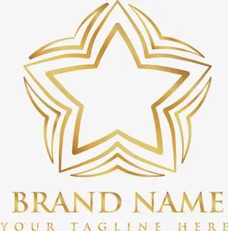 金色五角星免抠