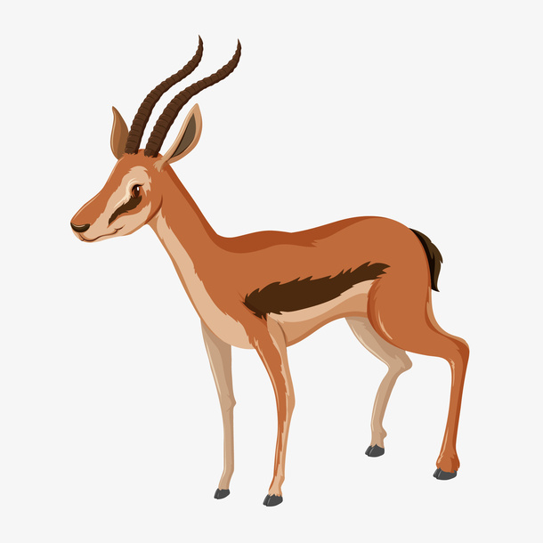 卡通藏羚羊矢量图下载免抠