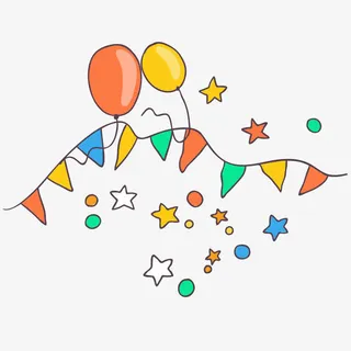 手绘欢庆元素免抠