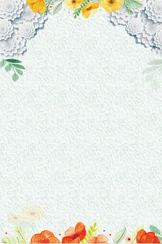 浅绿色清新手绘春季上新花卉背景高清