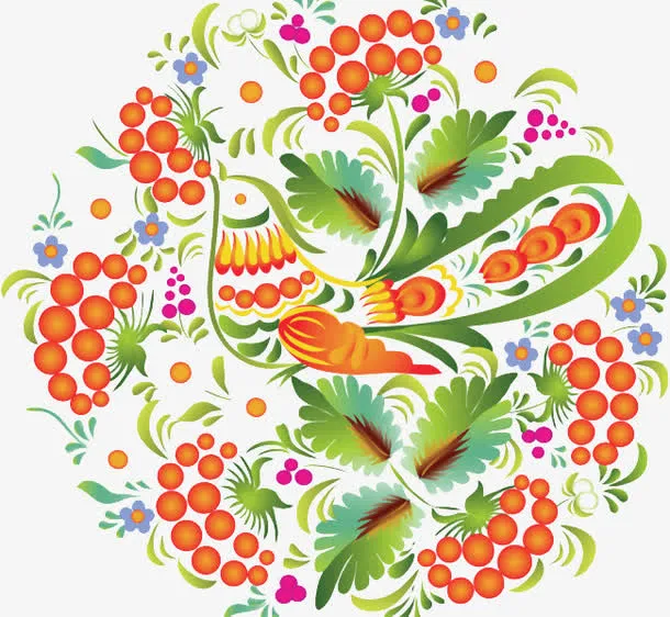 手绘花纹免抠