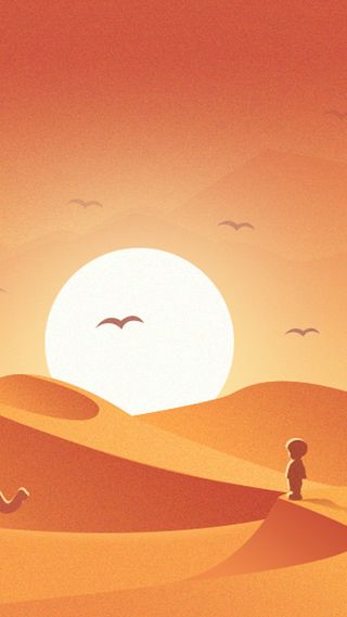 卡通橙色渐变H5背景高清