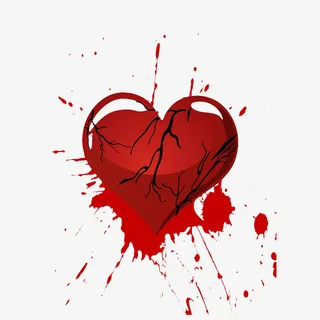 卡通伤痕累累的爱心PNG免抠
