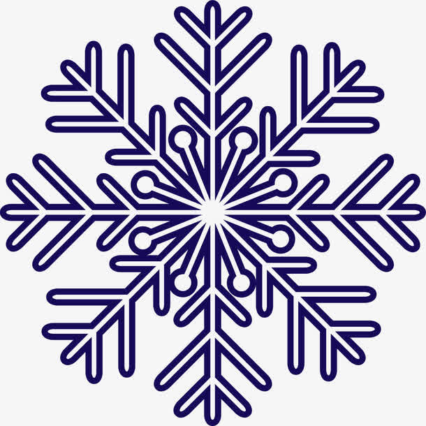 紫色简约雪花免抠