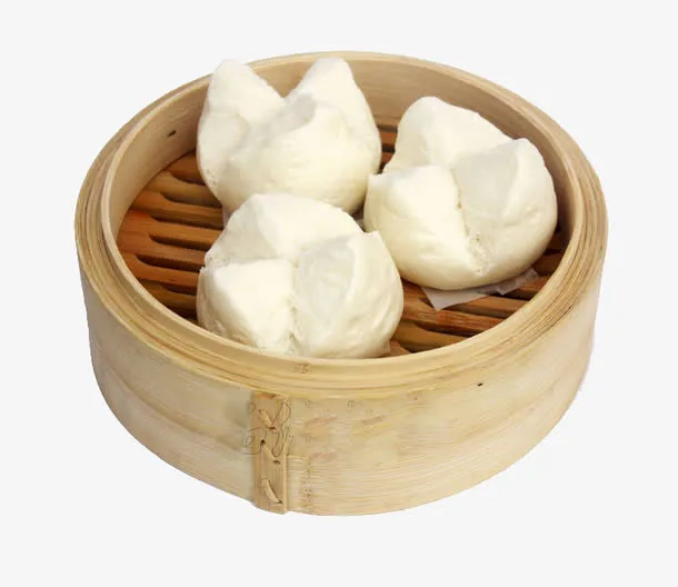 刚出锅的小笼包叉烧包实物素材免抠