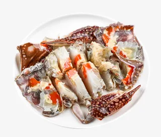 切成块的熟梭子蟹免抠