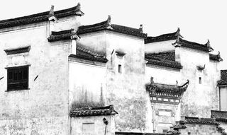 黑白徽州马头墙免抠