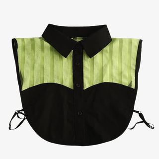 名媛气质布艺衬衫半身衣领免抠