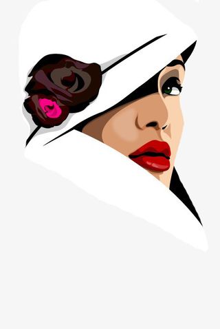 戴白色帽子的女人免抠