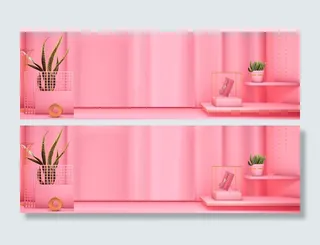 立体空间母亲节粉背景高清