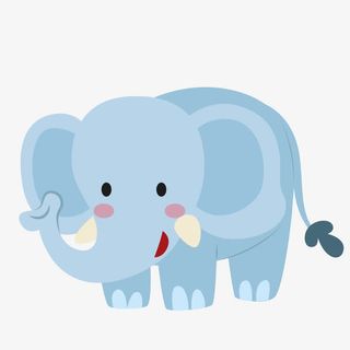 手绘大象免抠