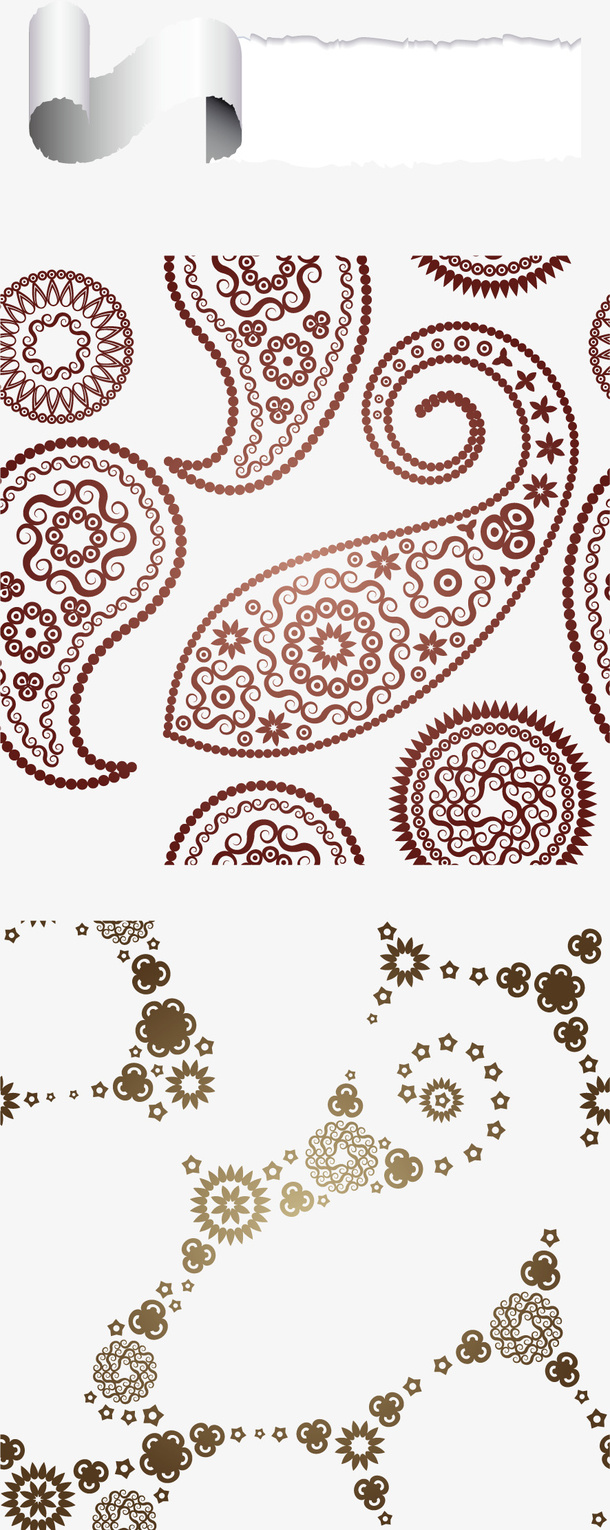 矢量复古花纹底纹免抠