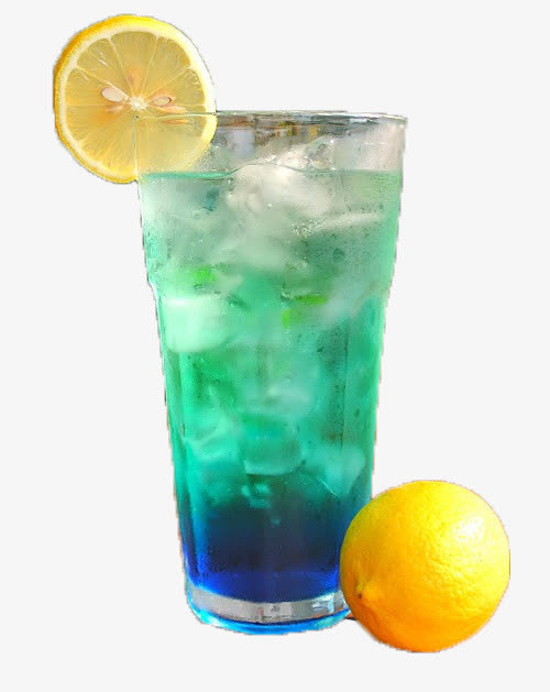 柠檬蓝柑气泡水免抠