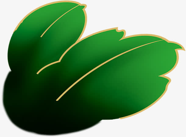 绿色渐变婚礼树叶免抠