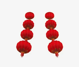 两条长灯笼免抠