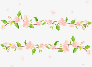 桃花藤条矢量图免抠