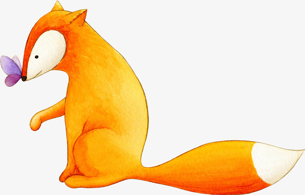 亲吻蝴蝶的狐狸免抠图免抠