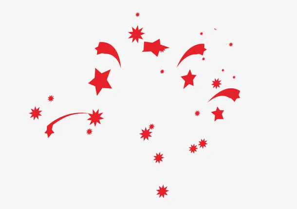 矢量红色立体星星素材免抠