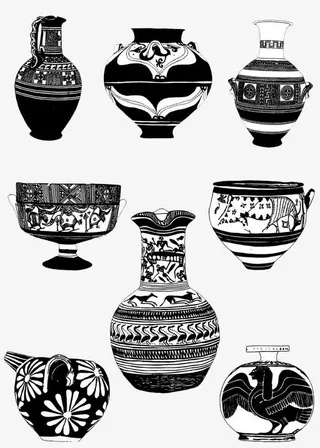 陶瓷瓦罐纹样免抠