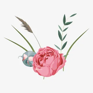 母亲节粉色立体纸雕花朵装饰纹理免抠