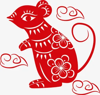 鼠年窗花老鼠剪纸免抠