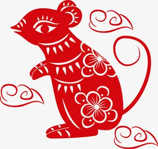 鼠年窗花老鼠剪纸免抠