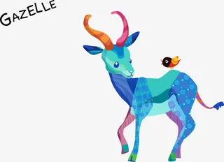 卡通矢量梅花鹿免抠