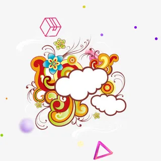 花边云朵素材免抠