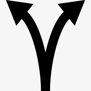 上箭头分岔两图标免抠