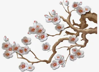 植物花朵涂鸦梅花免抠