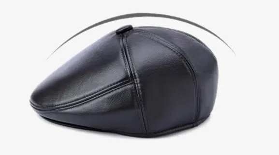 中老年男士仿皮质鸭舌帽免抠