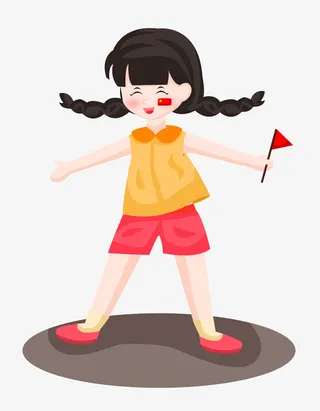 热爱国家的少女元素免抠