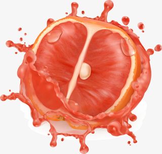 橙色清新柚子免抠