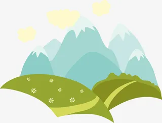 卡通山脉创意设计图免抠