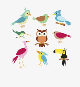 鸟卡通图案免抠