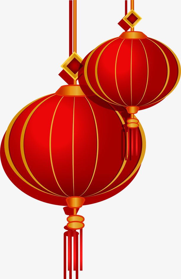 春节红色灯笼挂饰免抠