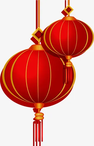 春节红色灯笼挂饰免抠