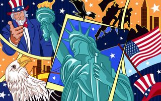 自由女神像美式动漫免抠