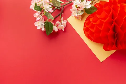 灯笼与樱花元宵节背景