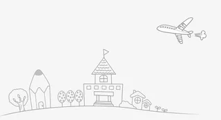 房子简笔画飞机免抠