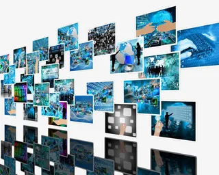 彩色几何LED大屏墙免抠