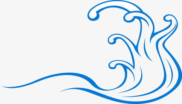 蓝色动感水花免抠