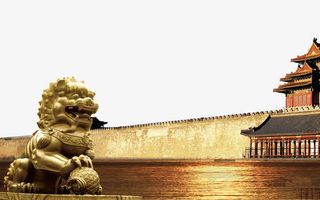 古典建筑  石狮免抠