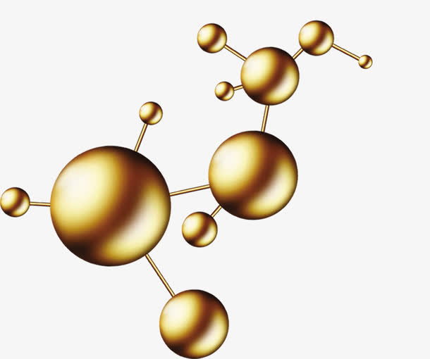 春天手绘金色细胞免抠