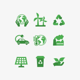 矢量绿色色块环保图标免抠