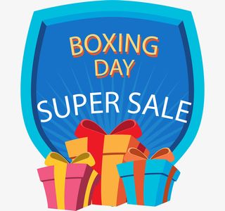 蓝色时尚礼物盒标签免抠