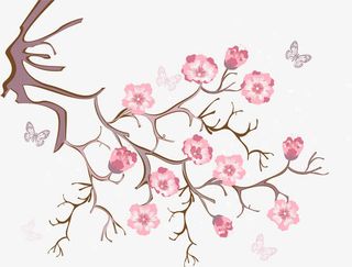 浪漫的樱花树免抠